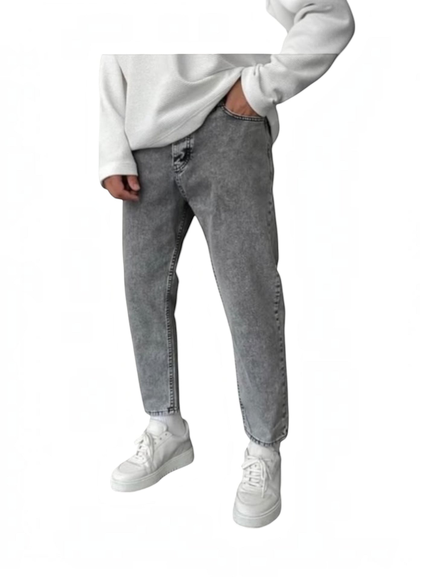 Boyfriend Jeans - Acid Grey