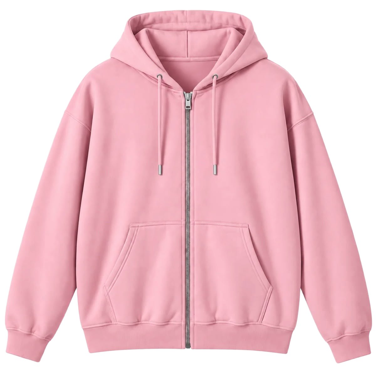 Blush pink unisex zip-up hoodie