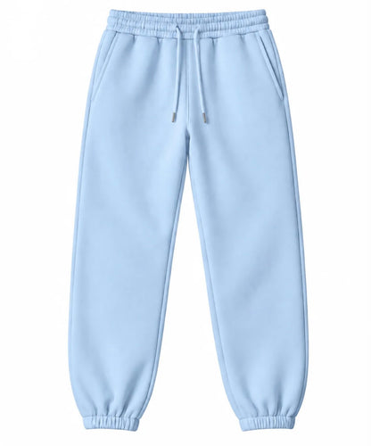 Pink unisex jogger sweatpants with drawstring waist