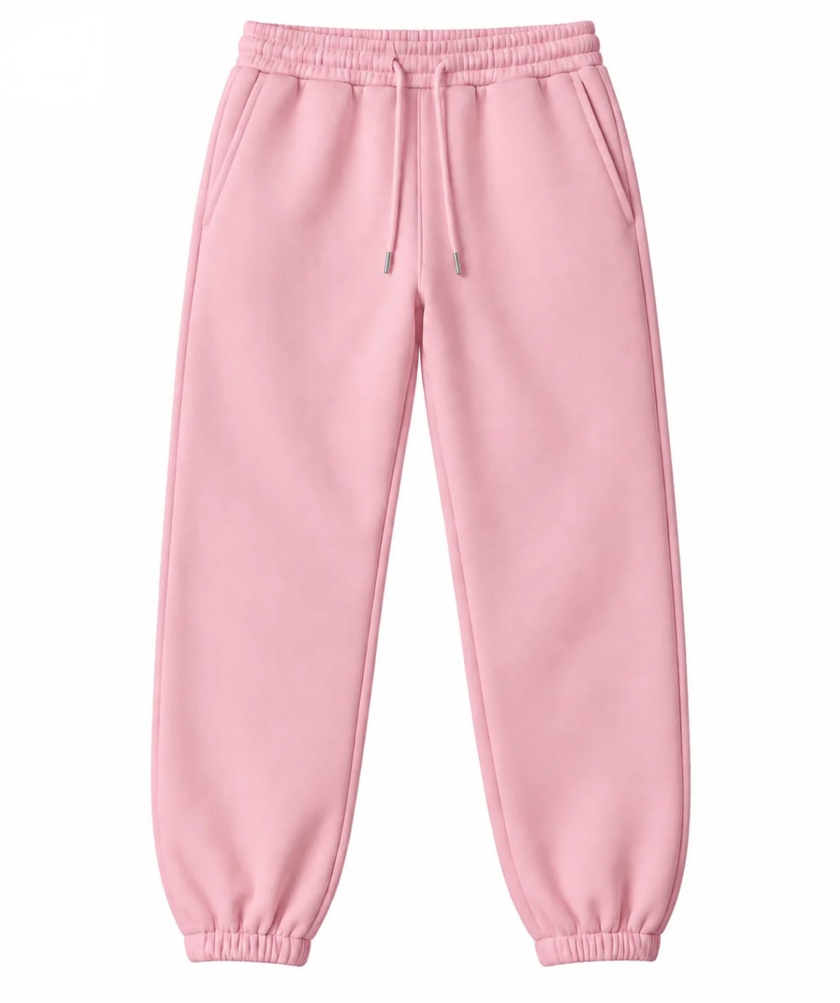 White unisex jogger sweatpants with drawstring waist